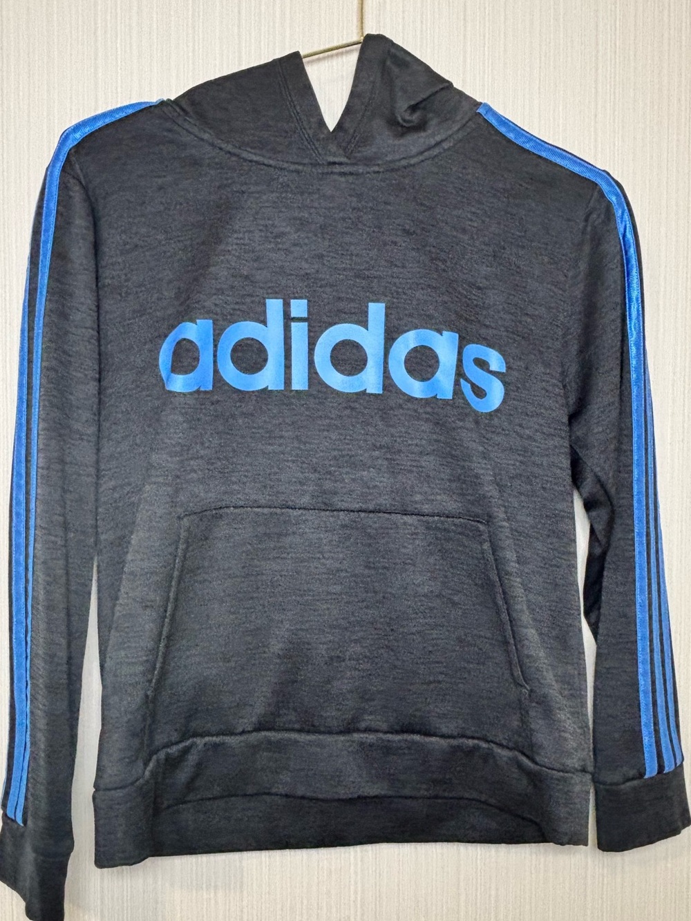 Boys Adidas Black with Blue hoodie - Medium